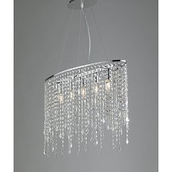 Obrázek pro produkt Závěsné svítidlo Breeze, chrom K9, 5xE14, 66,5 x 23,5 x 140 cm - FANEUROPE