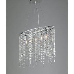 Obrázek pro produkt Závěsné svítidlo Breeze, chrom K9, 5xE14, 66,5 x 23,5 x 140 cm - FANEUROPE