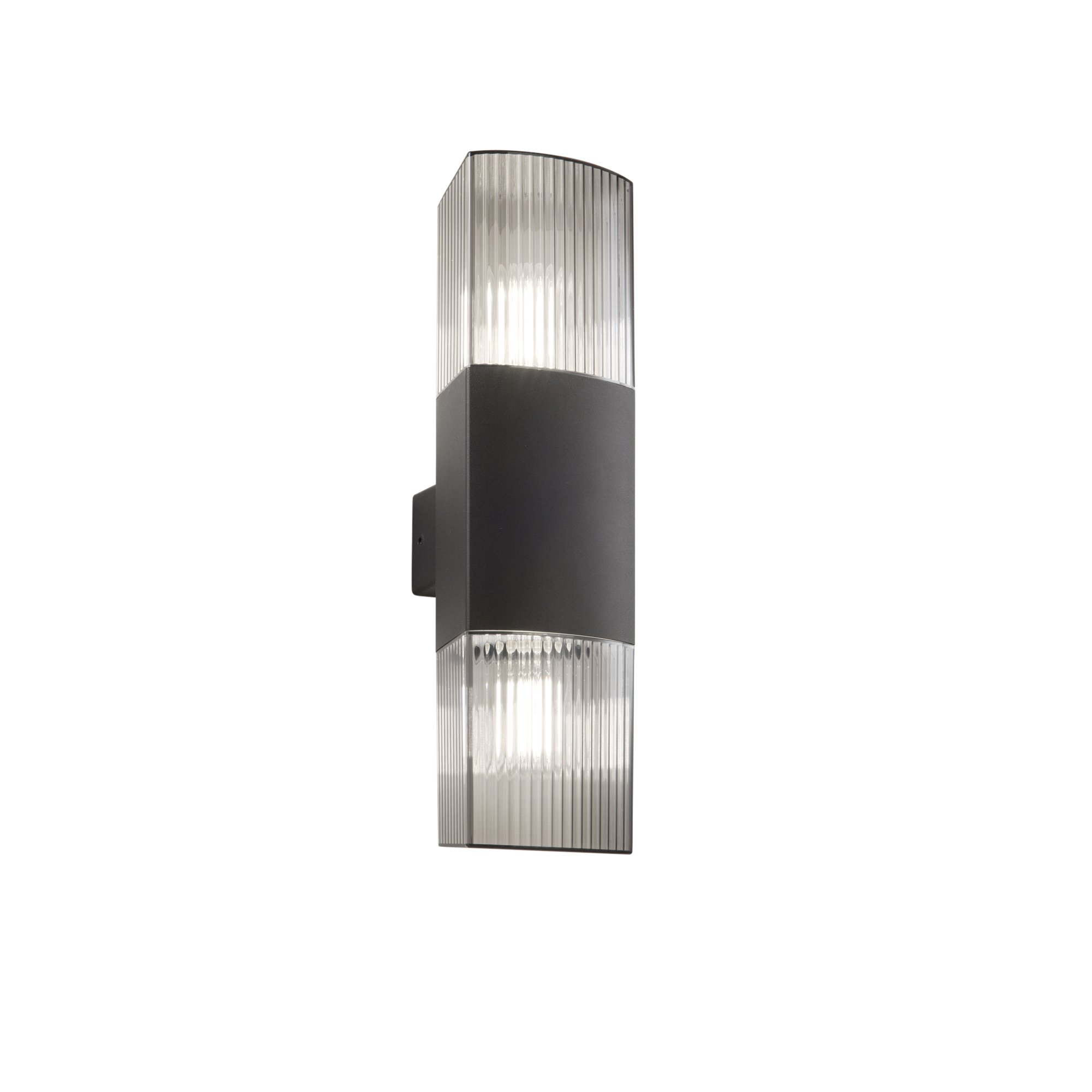 FAN I-DARK-AP2 Nástěnné svítidlo Dark, hliník/antracit, 2 x E27, difuzor PC Fumé, IP54 - FANEUROPE