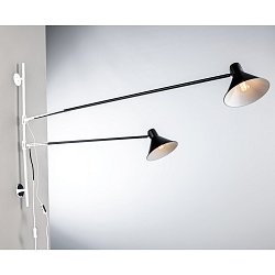 Obrázek pro produkt Nástěnné svítidlo Duetto, nastavitelný, černé, 2 x E27, 154 x 20,5 x 90 cm - FANEUROPE