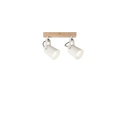 Obrázek pro produkt Nástěnné svítidlo Eda, bílá/dřevo, 2 x E14, 26,7 x 6 x 16,7 cm - FANEUROPE