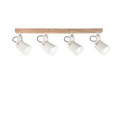 Obrázek pro produkt Nástěnné svítidlo Eda, bílá/dřevo, 4 x E14, 68,7 x 6 x 16,7 cm - FANEUROPE