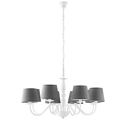 Obrázek pro produkt Závěsné svítidlo Favola, bílé/šedé, 8 x E14, 79,3 x 122,5 cm - FANEUROPE