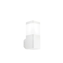 Obrázek pro produkt Nástěnné svítidlo, hranaté, polykarbonátové, bílé, 1 x GU10, 131 x 100 x 242 mm, IP65 - FANEUROPE