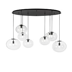 Obrázek pro produkt Závěsné svítidlo Galaxy, černé, 8 x E27, 166 x 81,5 x 155 cm - FANEUROPE