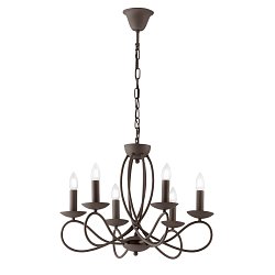 Obrázek pro produkt Závěsné svítidlo Ginevra, cortenové, 6 x E14, 56 x 120 cm - FANEUROPE