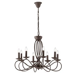 Obrázek pro produkt Závěsné svítidlo Ginevra, cortenové, 8 x E14, 70 x 120 cm - FANEUROPE