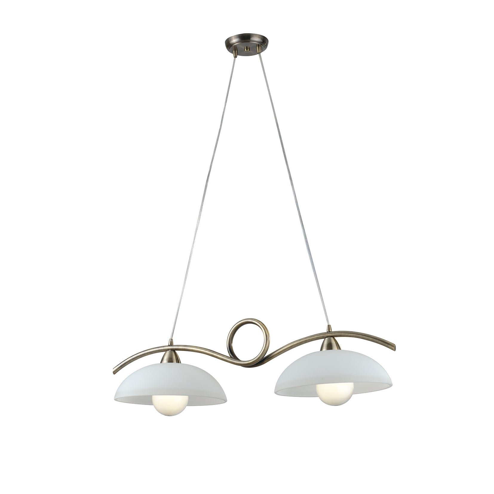 Levně FAN I-HALLEY/2 BR Závěsné svítidlo Halley, zlatohnědé, 2 x E27, 76 x 30 x 110 cm - FANEUROPE