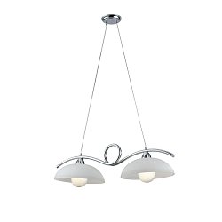 Obrázek pro produkt Závěsné svítidlo Halley, chromové, 2 x E27, 76 x 30 x 110 cm - FANEUROPE