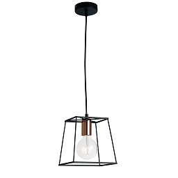 Obrázek pro produkt Závěsné svítidlo Harlem, černé/měděné, 1 x E27, 22 x 22 x 120 cm - FANEUROPE