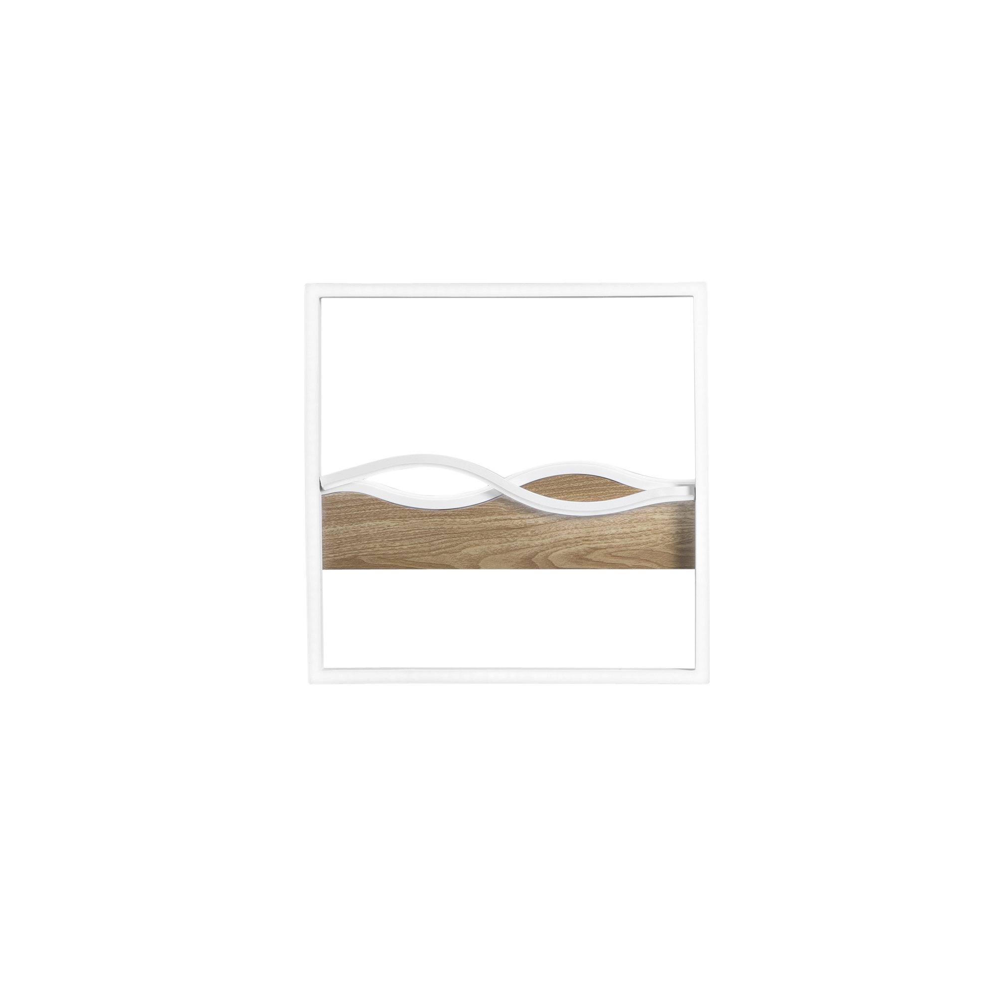 FAN I-HAWAII-Q40-BCO Stropní LED svítidlo Hawaii hranaté, bílé/dřevěné, 40 W, 5120 lm, CCT, 40 x 40 x 6,3 cm - FANEUROPE