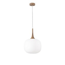 Obrázek pro produkt Závěsné svítidlo Jaipur, bílé/dřevo, 1 x E27, 30 x 150 cm - FANEUROPE