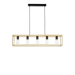 Obrázek pro produkt Závěsné svítidlo Kimera, černá/zlatá, 5 x E27, 100 x 150 cm - FANEUROPE