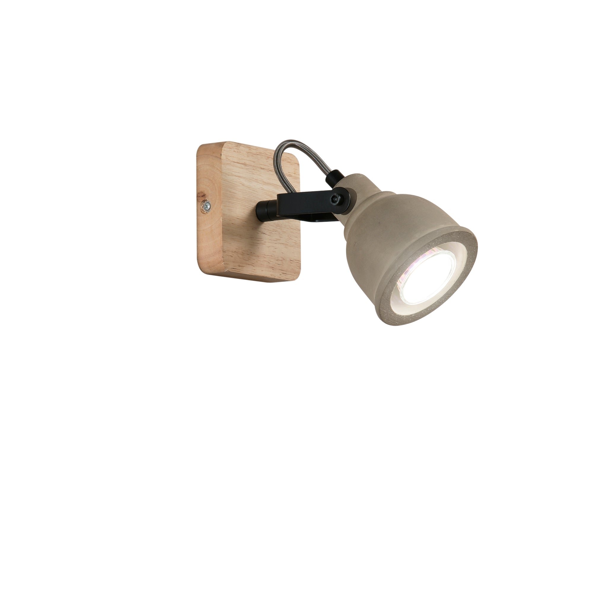 FAN I-KISA-AP1 Nástěnné svítidlo Kisa, šedá/dřevo, 1 x GU10, 10 x 15,9 x 19,9 cm - FANEUROPE