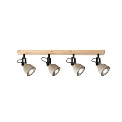 Obrázek pro produkt Nástěnné svítidlo Kisa, šedá/dřevo, 4 x GU10, 70 x 8 x 15,9 cm - FANEUROPE