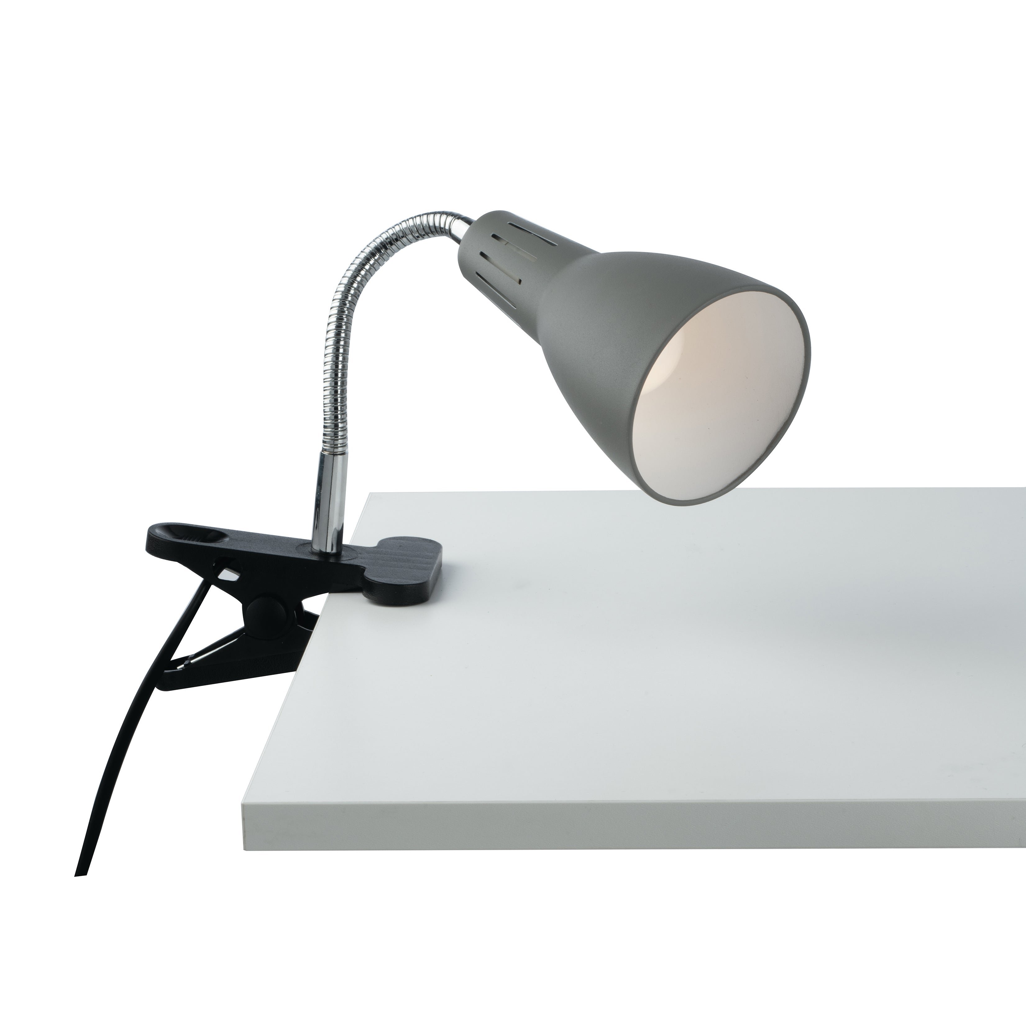 FAN I-LOGIKO-C GR Nástěnné svítidlo Logiko s klipem, šedé, 1 x E14, 11,5 x 7,3 x 36,5 cm - FANEUROPE