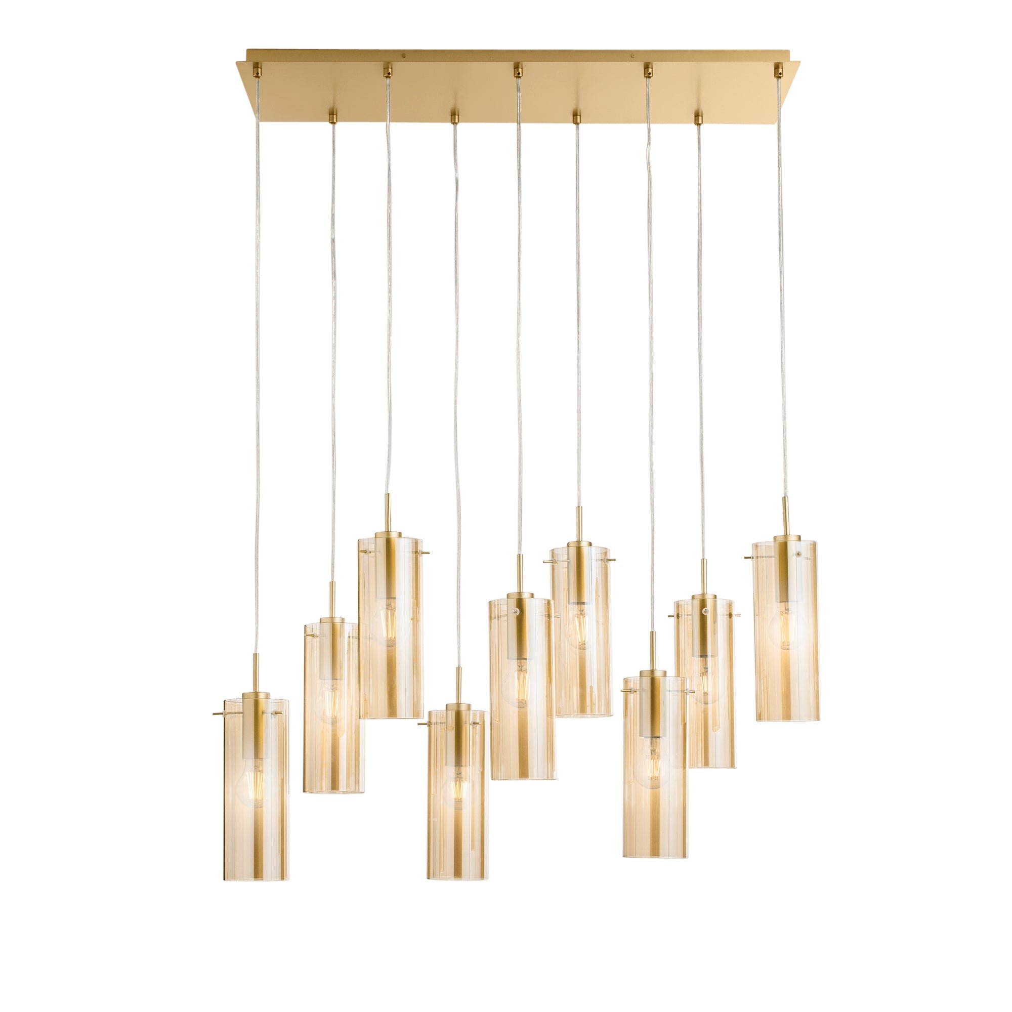 FAN I-MAGIC-S9-ORO Závěsné svítidlo Magic, zlatá/jantar, 9 x E27, 90 x 150 cm - FANEUROPE