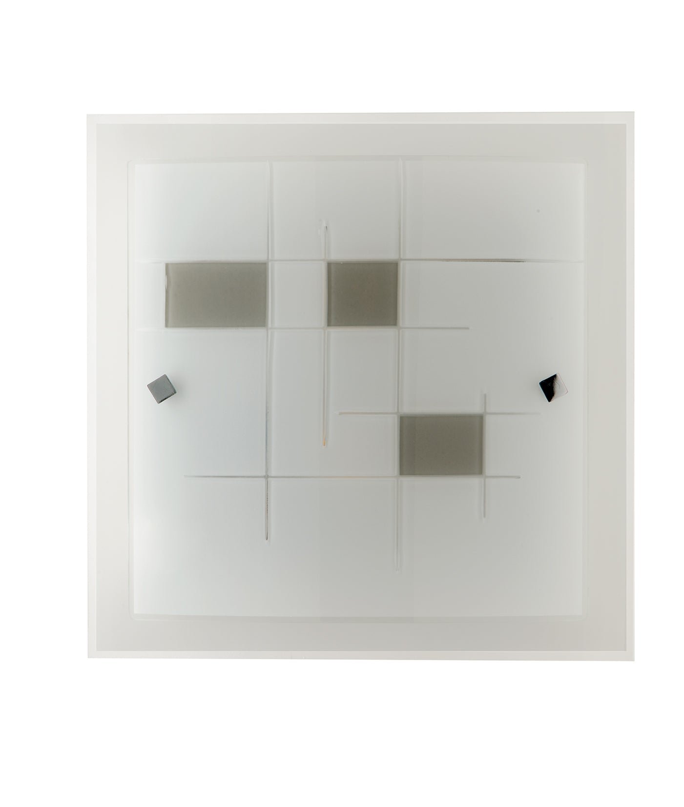FAN I-MUSA/PL40 Stropní svítidlo Musa, opál/šedá, 2 x E27, 40 x 8,5 x 40 cm - FANEUROPE