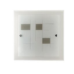 Obrázek pro produkt Stropní svítidlo Musa, opál/šedá, 2 x E27, 40 x 8,5 x 40 cm - FANEUROPE