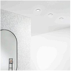 Obrázek pro produkt Zápustné venkovní svítidlo LED Rainbow, DC 12 V, chrom/plast, 5 W, 110 lm, RGBW, IP65, 10 x 10 x 3,2 cm - FANEUROPE