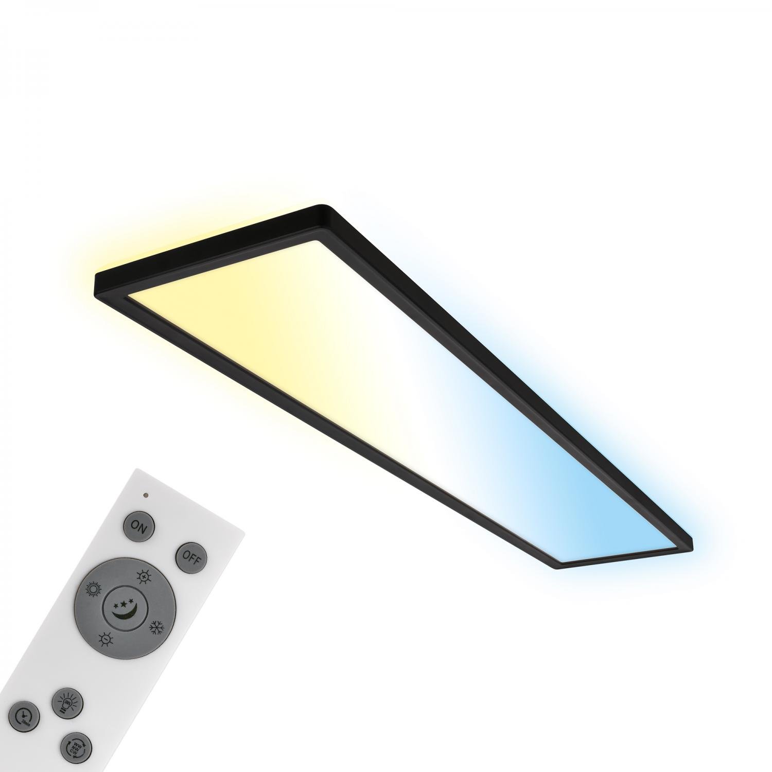 BRILO 7533015 Tava LED stropní svítidlo 98cm, stmívatelné, dálkový ovladač, černé - BRILO