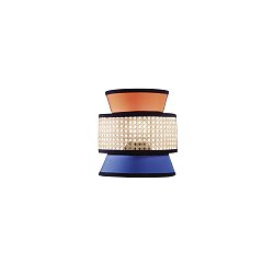 Obrázek pro produkt Nástěnné svítidlo Gazebo oranžová + modrá + přírodní ratan, 1 x E27, 24 x 27 cm - FANEUROPE