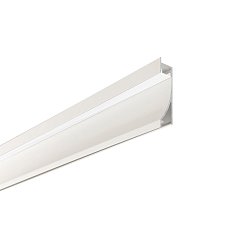Obrázek pro produkt Profil MOP pro sádrokarton do zdi, bílý, opálový difuzor, 2 ks včetně krytek, 7,1x200x1,59 cm - FANEUROPE