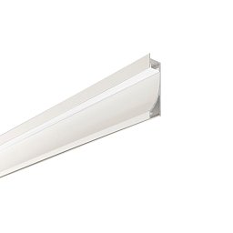 Obrázek pro produkt Profil MOP pro sádrokarton do zdi, bílý, opálový difuzor, 2 ks včetně krytek, 7,1x200x1,59 cm - FANEUROPE