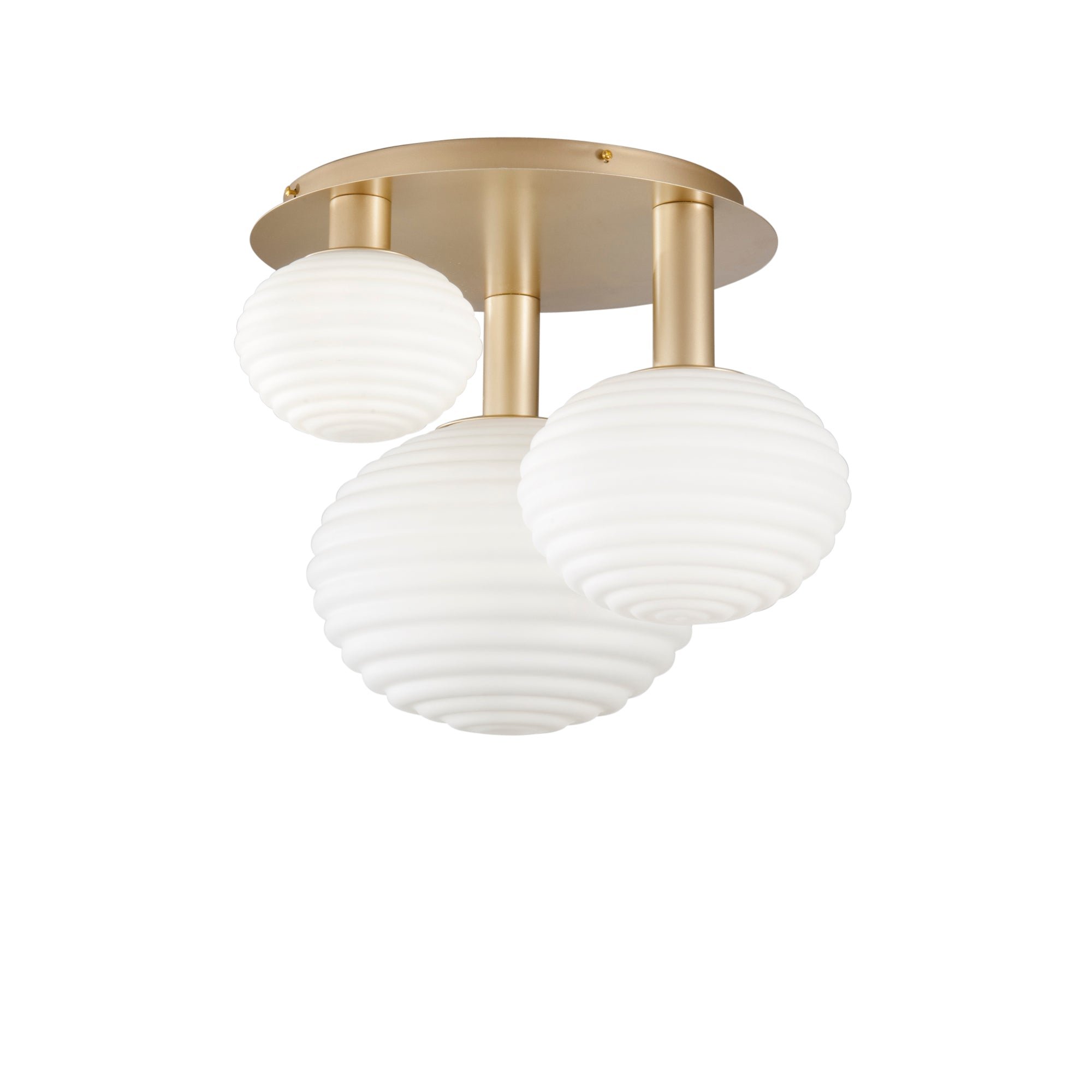 FAN I-RIPPLE-PL3-ORO Stropní přisazené svítidlo Ripple zlatá, 3xE27, 53,5 x 39 cm - FANEUROPE