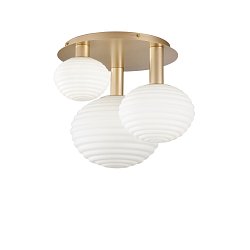 Obrázek pro produkt Stropní přisazené svítidlo Ripple zlatá, 3xE27, 53,5 x 39 cm - FANEUROPE