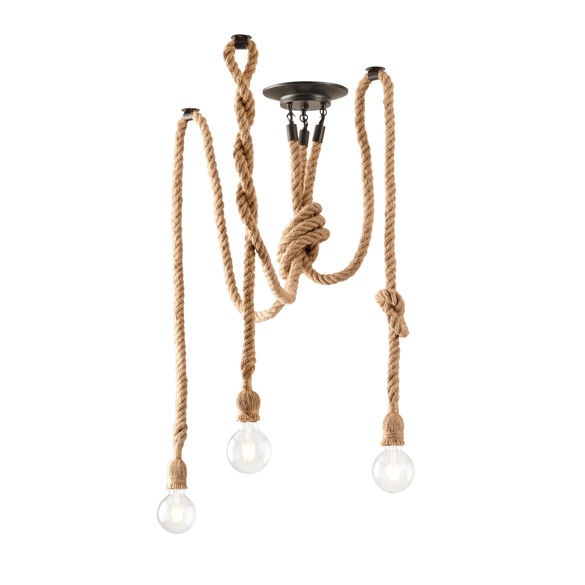 FAN I-ROPE-PL3 Závěsné svítidlo Rope černá, 3xE27 5 x 2 x 250 cm - FANEUROPE