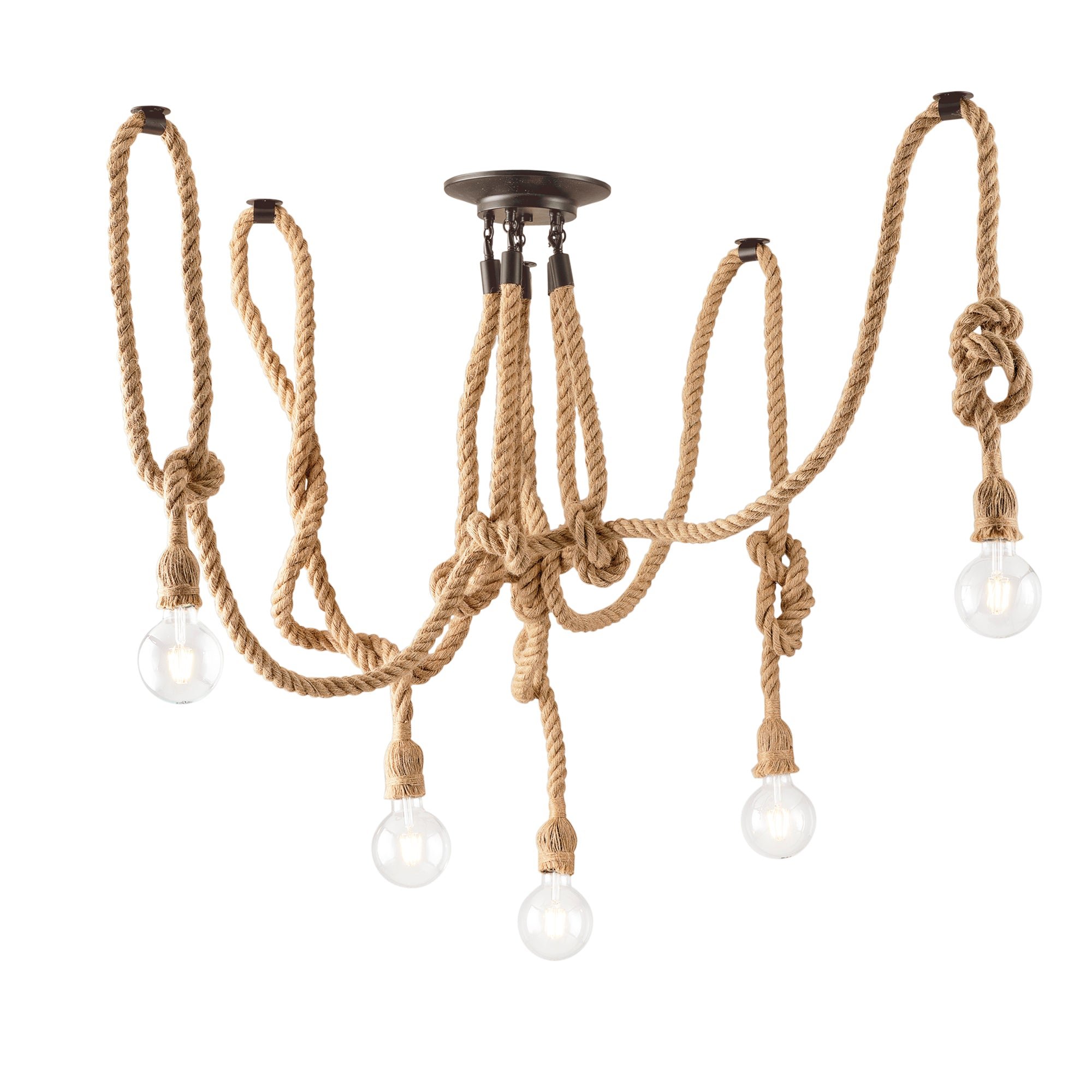 FAN I-ROPE-PL5 Závěsné svítidlo Rope černá, 5xE27 5 x 2 x 250 cm - FANEUROPE