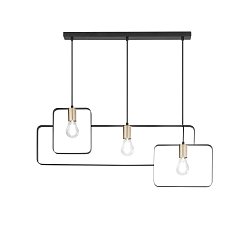 Obrázek pro produkt Závěsné svítidlo SMITH černá/zlatá, 3xE27, 88,5 x 150 cm - FANEUROPE