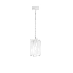Obrázek pro produkt Závěsné venkovní svítidlo MIRAGE kov/sklo bílá, 1xE27, IP44, 116 x 13 x 26 cm - FANEUROPE