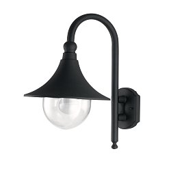 Obrázek pro produkt Venkovní nástěnné svítidlo PAVIA černá, 1xE27, IP44, 26 x 48 x 34 cm - FANEUROPE