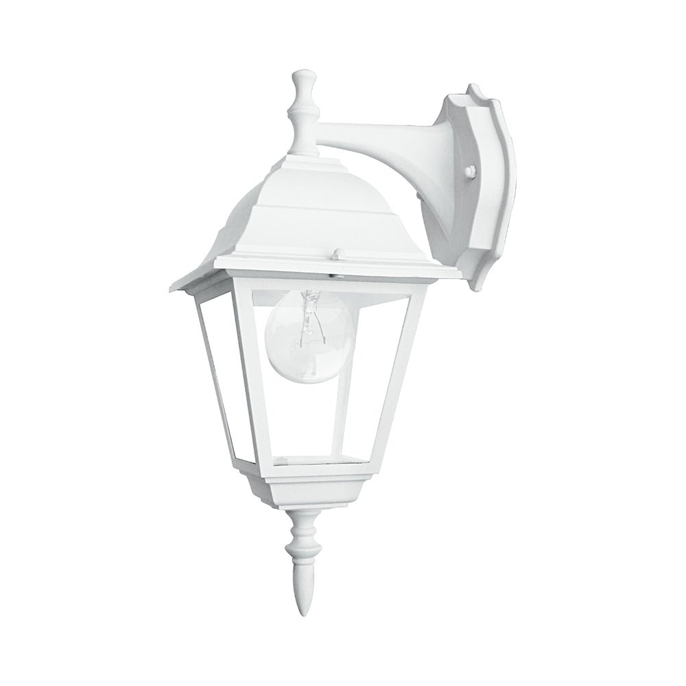 FAN LANT-ROMA/AP1B BCO Venkovní nástěnné svítidlo DOWN ROMA bílá, 1xE27, IP44, 19,5 x 35 x 14,6 cm - FANEUROPE