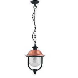 Obrázek pro produkt Závěsné venkovní svítidlo VENEZIA černá/měď, 1xE27, IP44, 25 x 110 cm - FANEUROPE