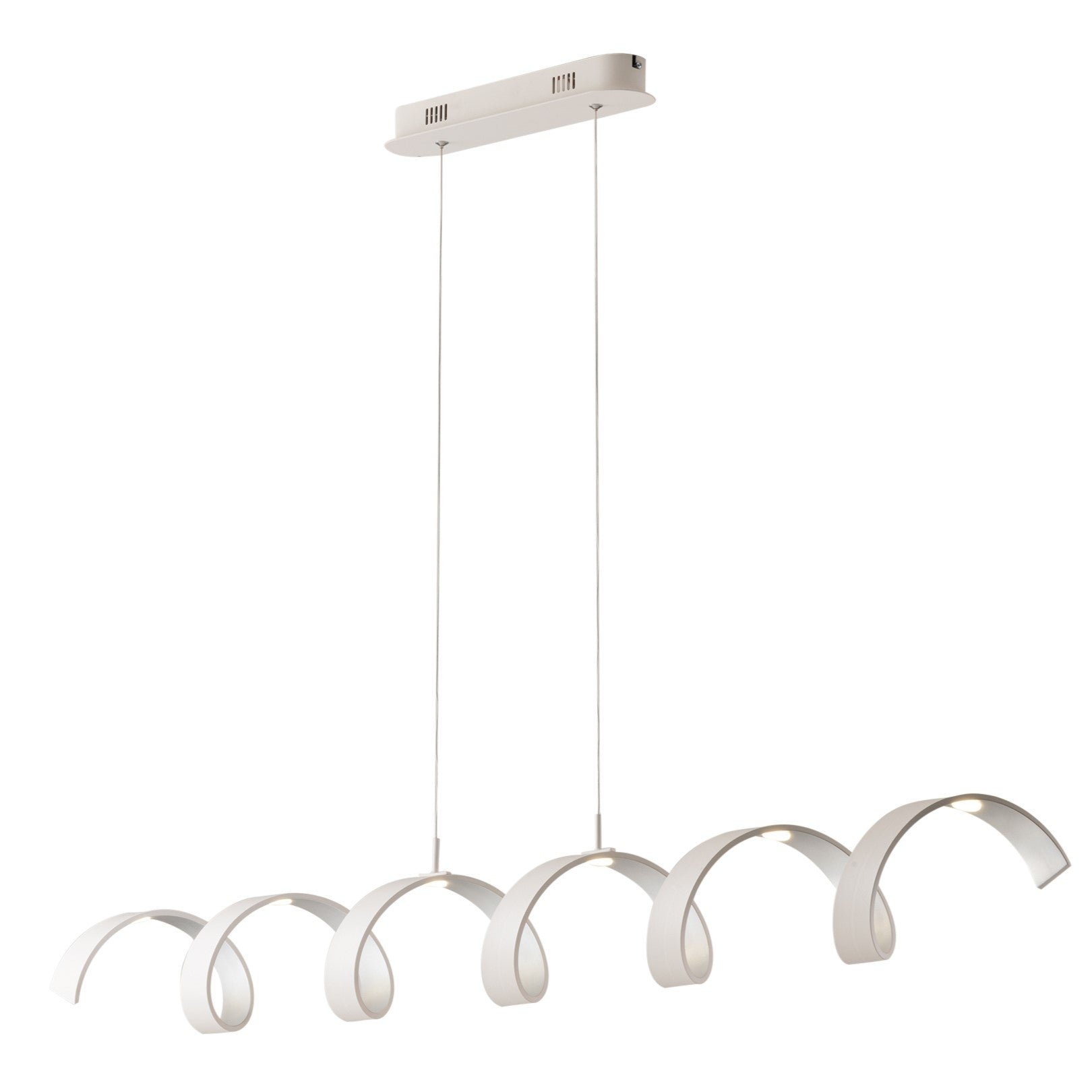 FAN LED-HELIX-S6C BCO Závěsné svítidlo LED HELIX bílá/stříbrná, 30 W, 2520 lm, 3000 K, 125 × 13,5 × 120 cm - FANEUROPE