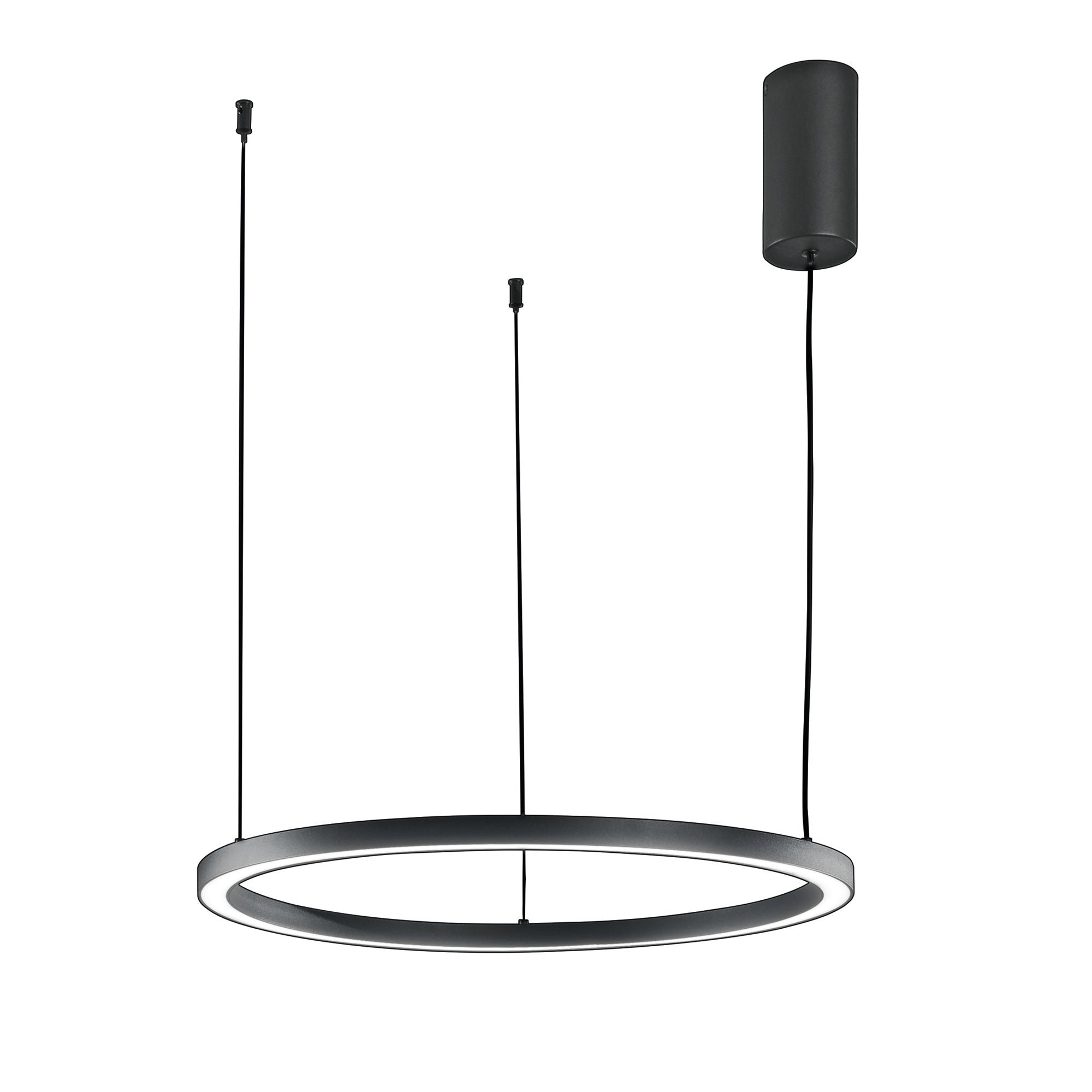 FAN LED-HOOP-S60-NER Závěsné LED svítidlo HOOP černá, 30 W, 4500 lm, CCT, 60 × 150 cm - FANEUROPE