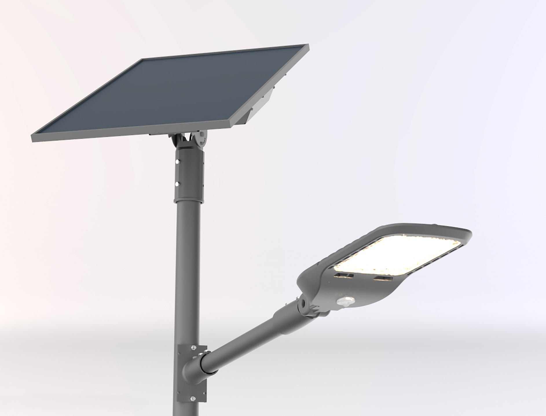 Levně FAN LED-IPERION-75-SOLAR Veřejné solární osvětlení STRADALE IPERION stříbrná, hliník, 75 W, 13500 lm, 4000 K, IP65, solární panel, 9,9 x 82,06 x 28 cm - FANEUROPE