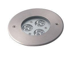 Obrázek pro produkt Pochozí venkovní LED svítidlo IRIDE DC12/24V stříbrná, hliník, 9x1 W, RGB, stmívatelné, IP67, 12,5 x 6,6 cm - FANEUROPE