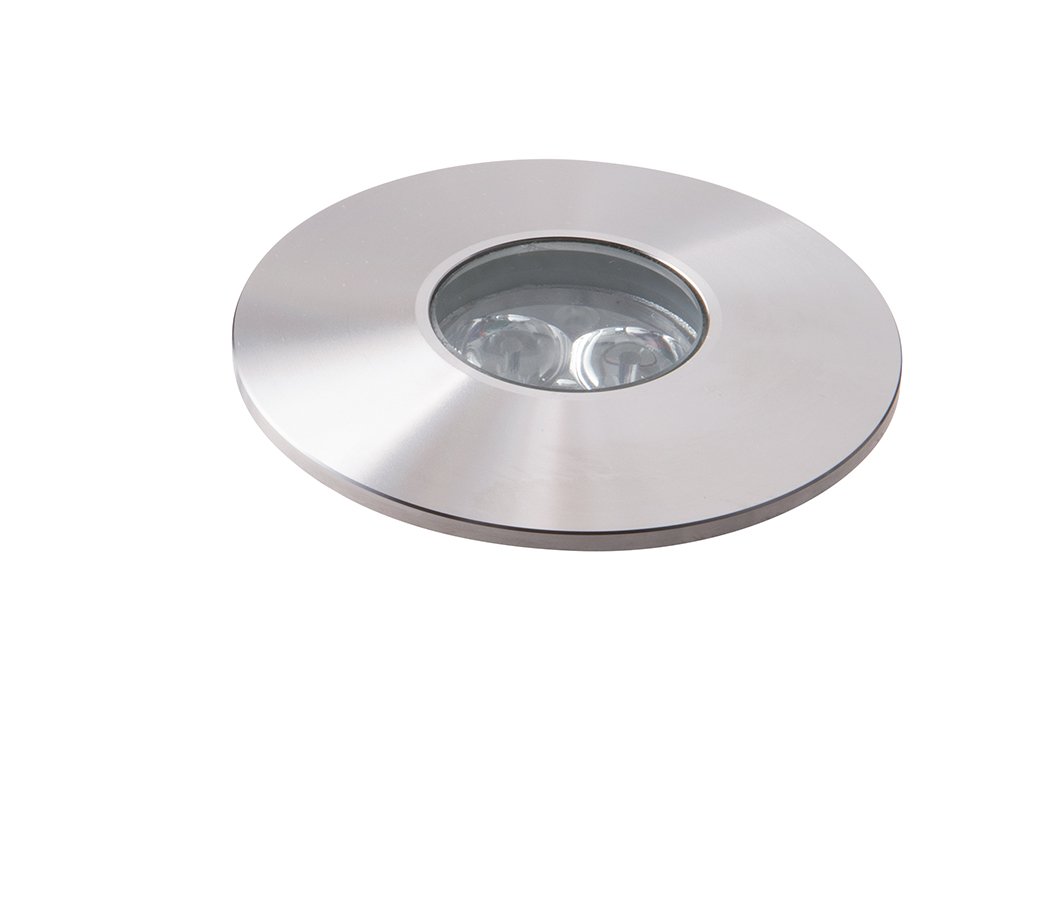FAN LED-IRIDE-R6 Pochozí venkovní LED svítidlo IRIDE DC12/24V stříbrná, hliník, 3x1 W, RGB, stmívatelné, IP67,6 x 8,3 cm - FANEUROPE