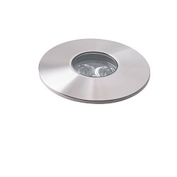 Obrázek pro produkt Pochozí venkovní LED svítidlo IRIDE DC12/24V stříbrná, hliník, 3x1 W, RGB, stmívatelné, IP67,6 x 8,3 cm - FANEUROPE