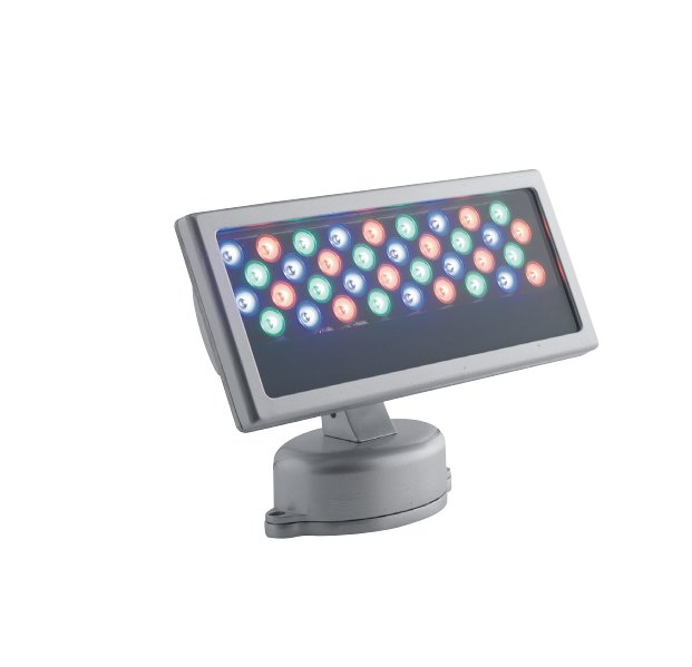 FAN LED-RAYS-36P Venkovní reflektor LED RAYS stříbrná hliník 36x1 W RGB stmívatelné IP65 21x33x15 cm - FANEUROPE