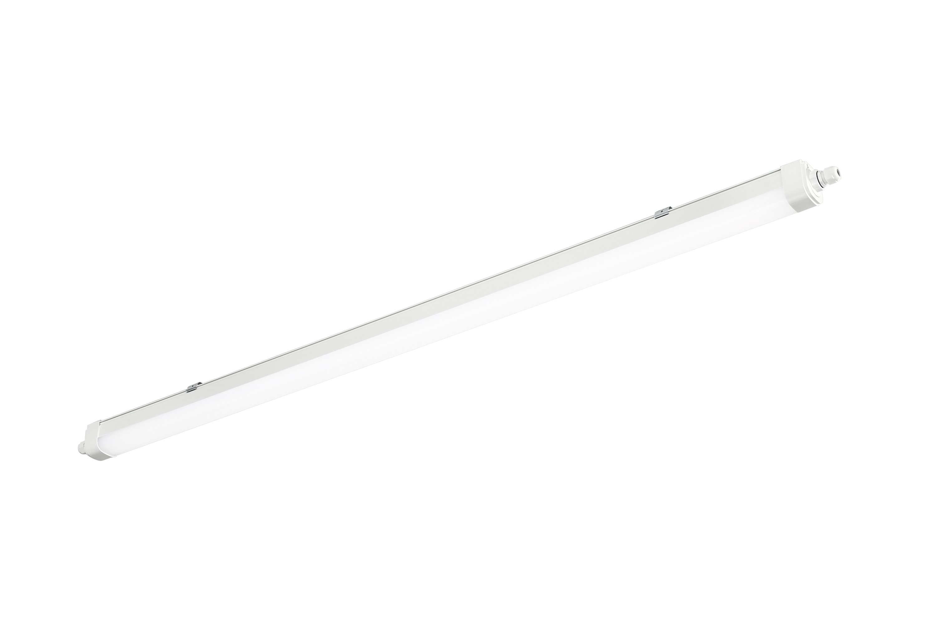 FAN LED-RUBIS-150 Vlhkotěsná stropní LED svítidlo Rubis (bílé, PC) 50 W, 6800 lm, CCT 3000 / 4000 / 6500 K, IP65, 1500 x 58 x 62 mm - FANEUROPE