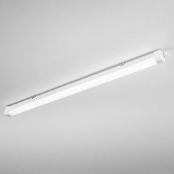 Obrázek pro produkt Vlhkotěsná stropní LED svítidlo Rubis (bílé, se senzorem) 36 W, 4900 lm, CCT 3000 / 4000 / 6500 K, IP65, 1200 x 58 x 62 mm - FANEUROPE