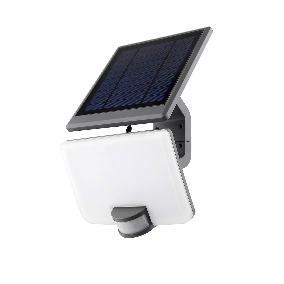 FAN LED-ULYSSE-SOLAR Solární nástěnné svítidlo LED ULYSSE antracit plast 10 W 1000 lm 4000 K IP54 solární panel 29x17,8x14 cm - FANEUROPE