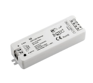 FAN RF-RICEVITORE-2CH Přijímač RF 2,4 GHz, 10,5 A 12-24 V, výstup 2 ch x 5 A (2 x 60-120 W), 9,7 x 3,3 x 1,8 cm - FANEUROPE