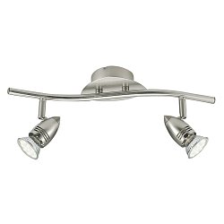 Obrázek pro produkt Spotové svítidlo SPOT LED SUNNY nikl 2xGU10 LED 5 W 400 LM 2700 K 37,8 x 9 x 16 cm - FANEUROPE
