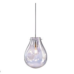 Obrázek pro produkt AKCE - Závěsné svítidlo SOAP velké perleť.sklo / kování kartáč.střbrná / šedý kanel bez canopy stmívatelné - BOMMA